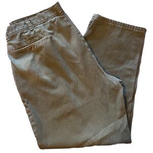 Men's‎ Muted Olive Pleated Dress Pants "40x30" Size 38 Straight Leg Casual Flaw